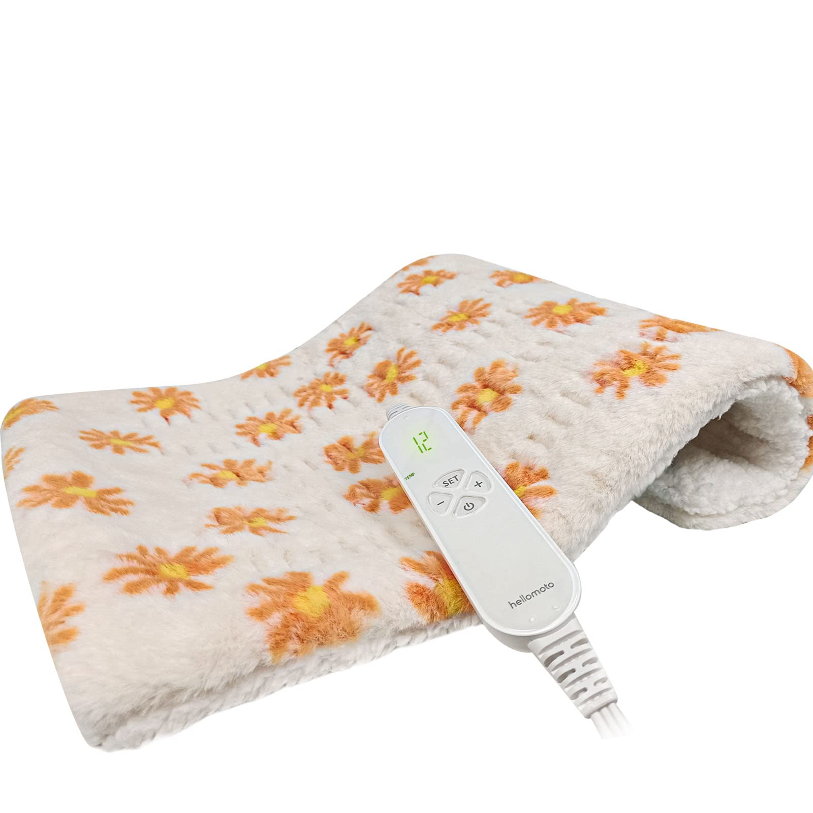 HELLOMOTO Heating Pad for Pain Relief, Electric Heating Pad for Back Pain and Cramps -12 Heat Settings with Auto Off,12 Inch x 24 Inch, Machine Washable-OW01