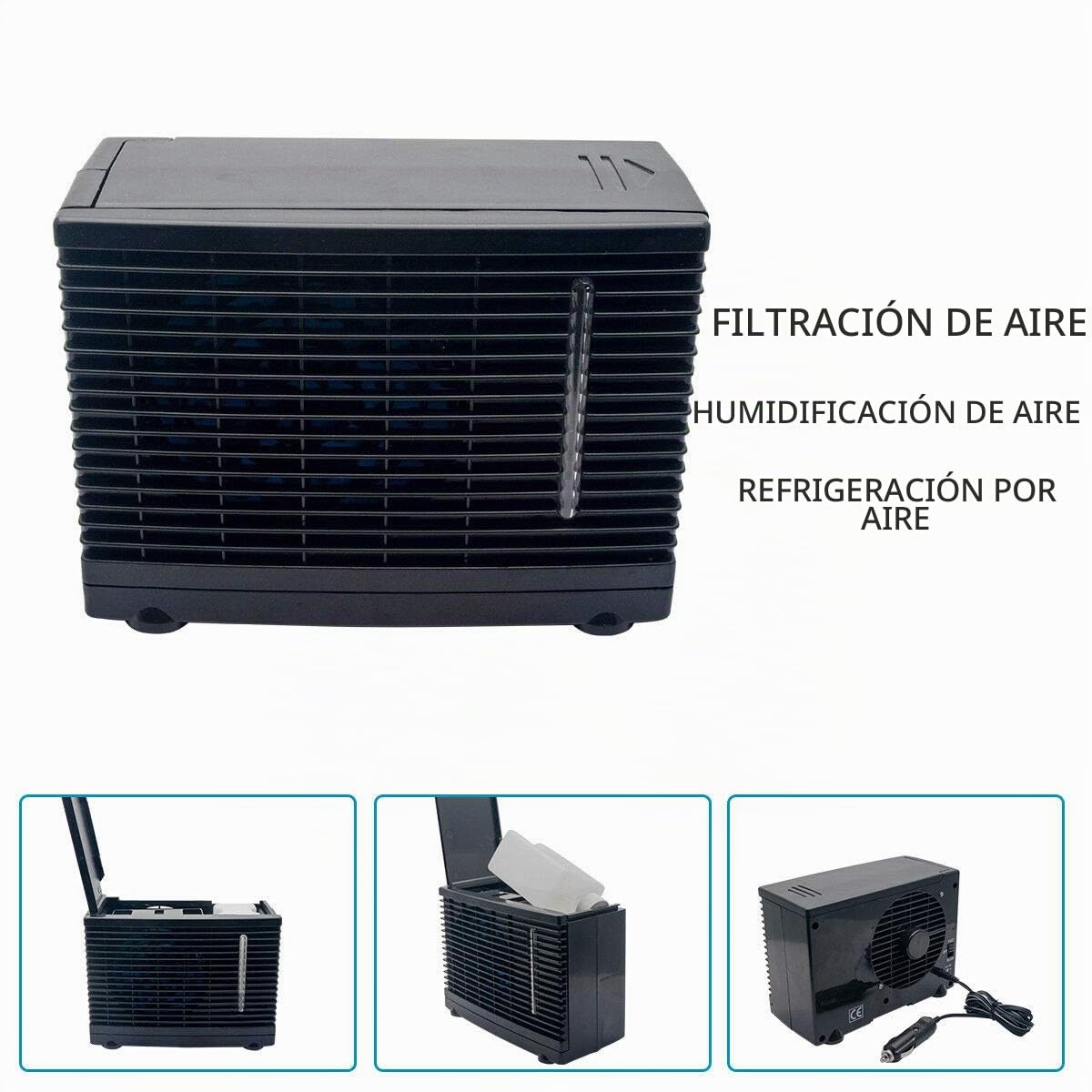 MASO 12V Mini Aire Acondicionado Hogar Enfriador de Coche Ventilador Evaporativo de Agua de Refrigeración con Evaporativo Portátil