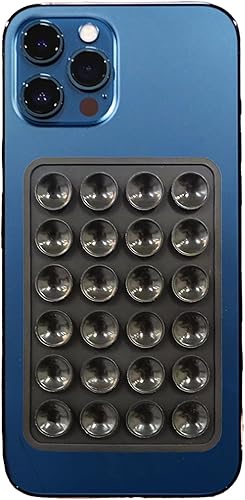 Anytin Funda de silicona con ventosa para teléfono, soporte de teléfono de ducha con espejo manos libres, soporte de teléfono con ventosa multiusos