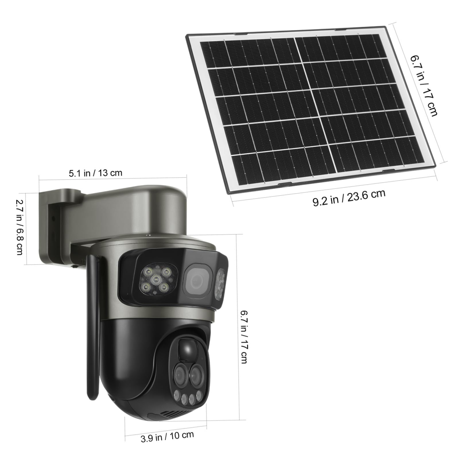 Cabilock Telecamera Solare Wireless da Esterno 5mp Wifi, Zoom 10x, Ip66
