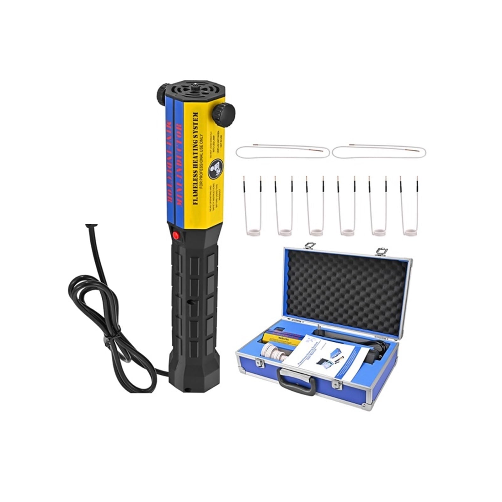 1000W bezpłomieniowa elektromagnetyczna mini magnetyczna nagrzewnica indukcyjna z 8-częściowymi zestawami cewek do automatycznego użytku śrubokręt,Precyzyjna kontrola temperatury