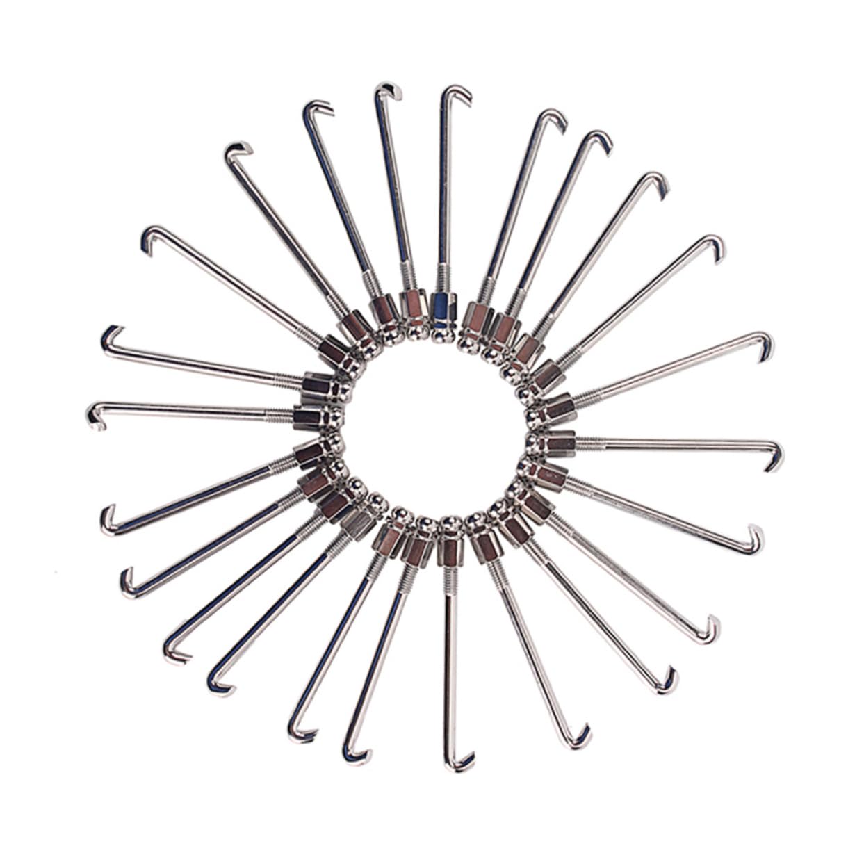 Holibanna 24pcs Standard Banjo Round Hooks Chrome Plated Banjo Parts for Easy Replacement Durable Accessories Lightweight and Portable