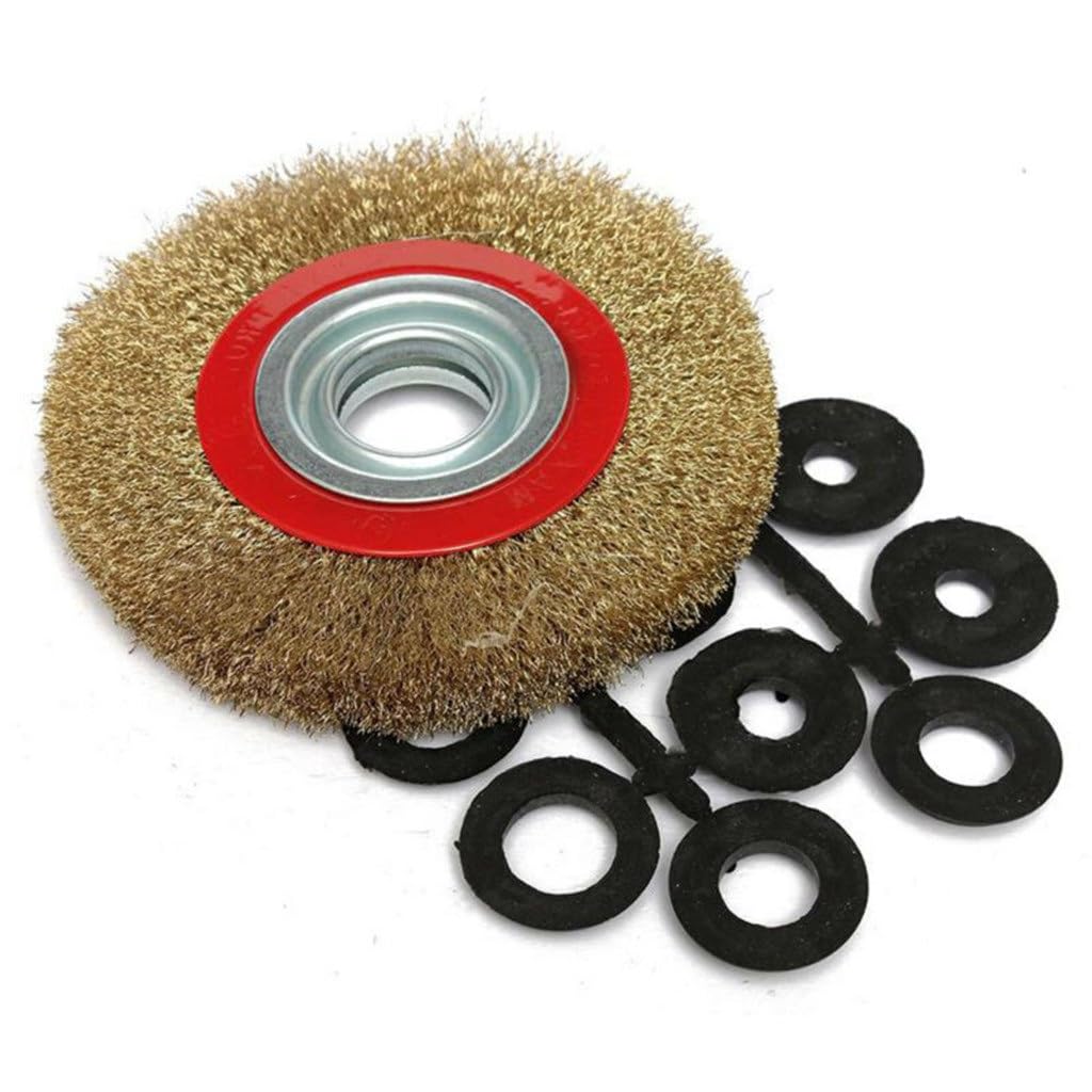 Wire Brush Wheel 125mm Quality Round Brass Plated Steel Wire Brush Wheel for Bench Grinder Tool Parts