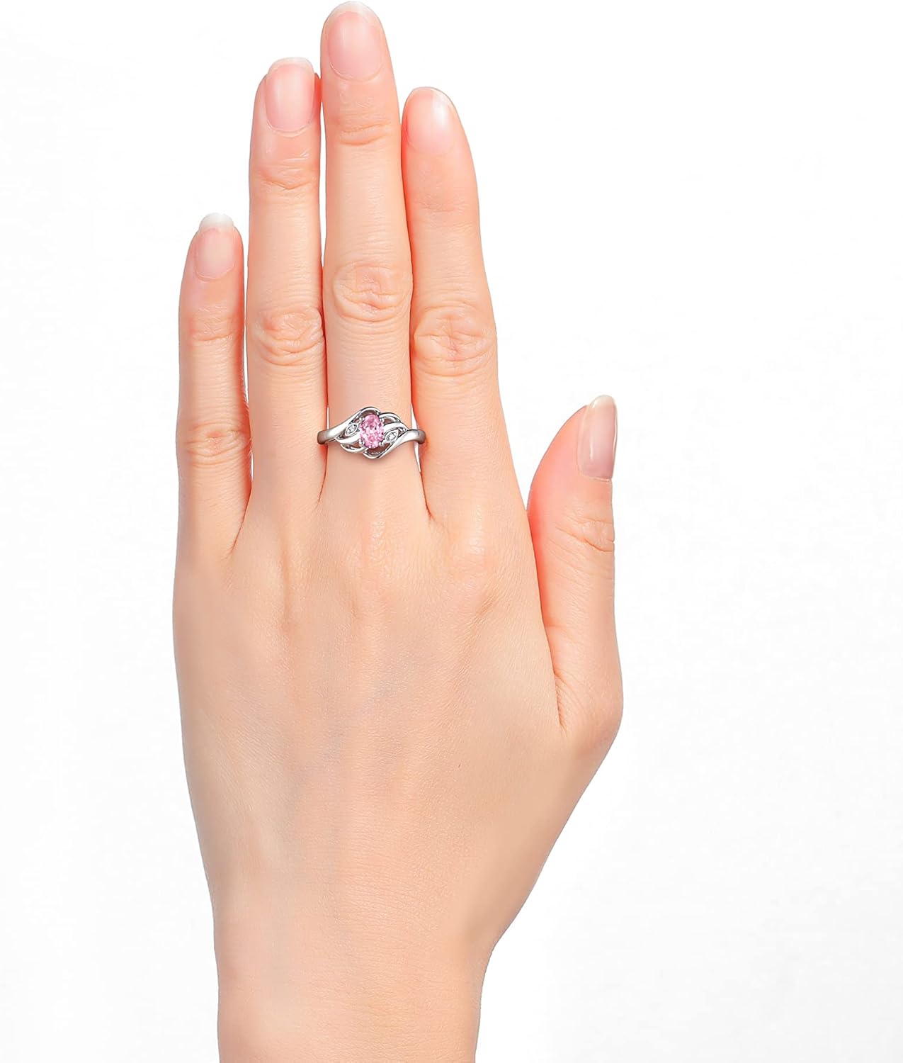 Rylos Ring featuring Classic Style, 6X4MM Birthstone Gemstone, & Diamonds - Elegant Jewelry for Women in Sterling Silver, Sizes 5-10