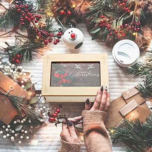 96 Pcs Christmas Hanging Ornaments, Unfinished Wood Snowflake Christmas Tree Hanging Ornaments With Storage Box, Wooden Photo Frame For Christmas Tree Decoration, Diy Crafts, Holiday Supplies #TOP5