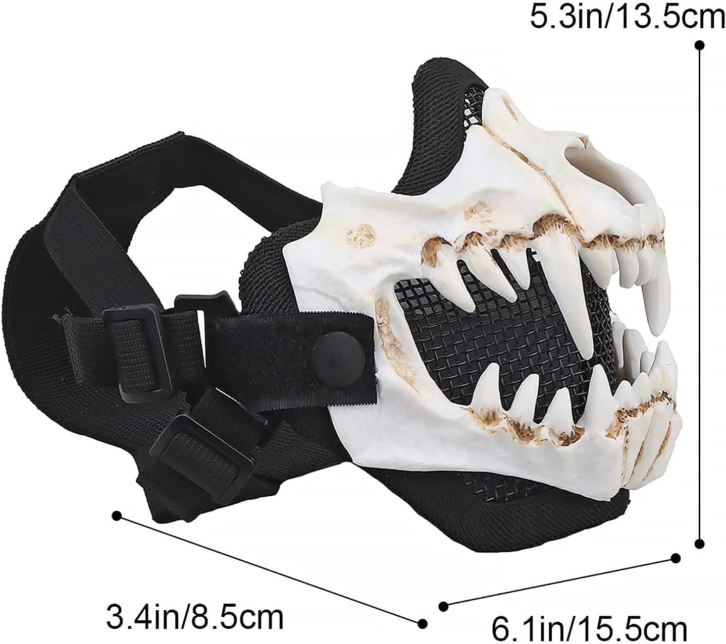 Máscara facial de calavera para cosplay Halloween malla decorativa esqueleto