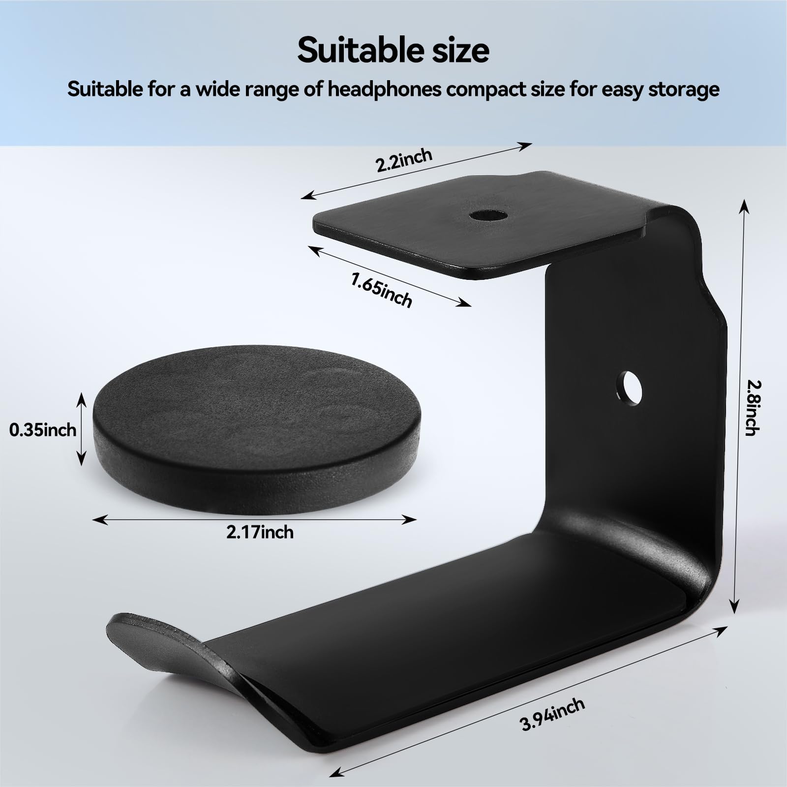 Magnetic Headphone Holder, Up To 30lbs, Headset Hooks, Headphone Hanger Desk Table Headphone Mount Stand Rubber Pad Compatible Computer Gaming Headsets