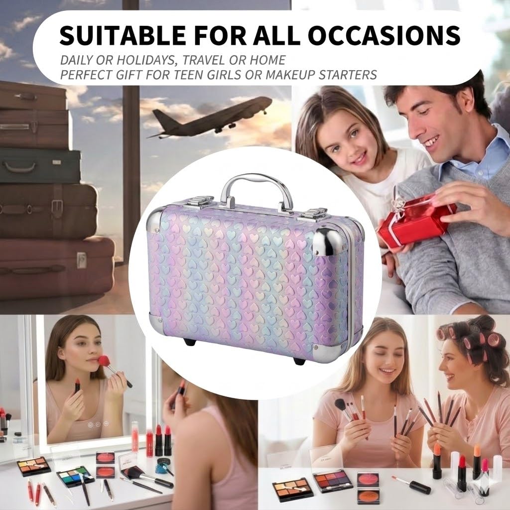 Hot Sugar Set di trucco tutto in uno per ragazze adolescenti dai 13 ai 15 anni, kit completo di trucco per principianti include palette di ombretti, fard, lucidalabbra, rossetto, matita labbra