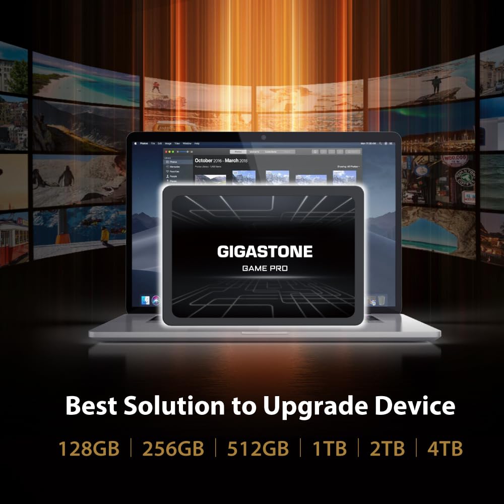 Gigastone SATA SSD 128 GB (confezione da 10) SSD da 2,5 pollici 500 MB/s Aggiornamento Memoria e archiviazione per PC portatile Sostituzione HDD PS4 HDD 2.5 "Dischi rigidi interni a stato solido SATA