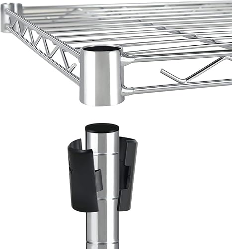 Miniatura 4 de YSSOA Estantería de almacenamiento resistente de 4 niveles, cromo, 36 pulgadas de largo x 14 pulgadas de ancho x 54 pulgadas de alto, paquete de 2