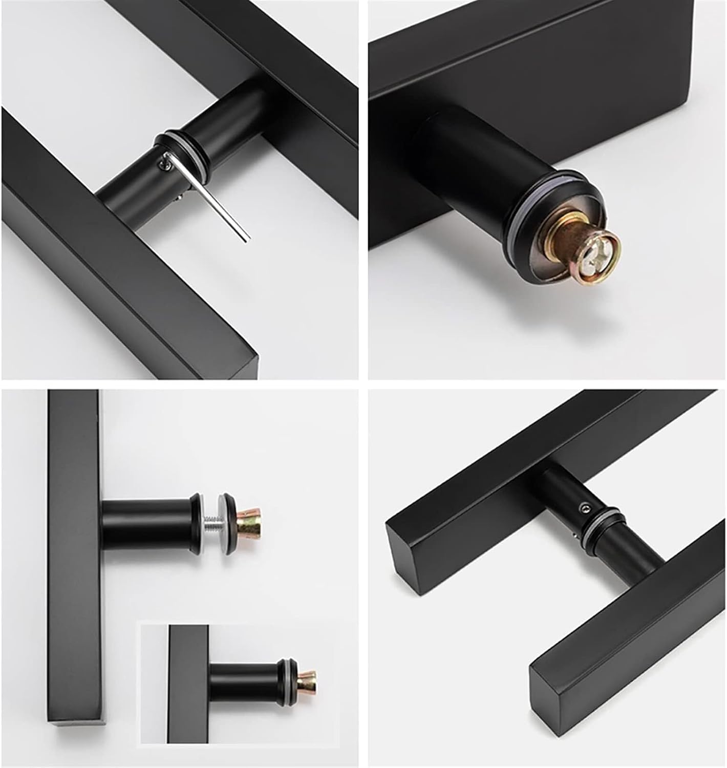 Gate Hardware Black Stainless Steel Square Tube Handle Glass Door Push-Pull Handrail Wooden Door Sliding Barn 10 Sizes (Size : 800x400mm)