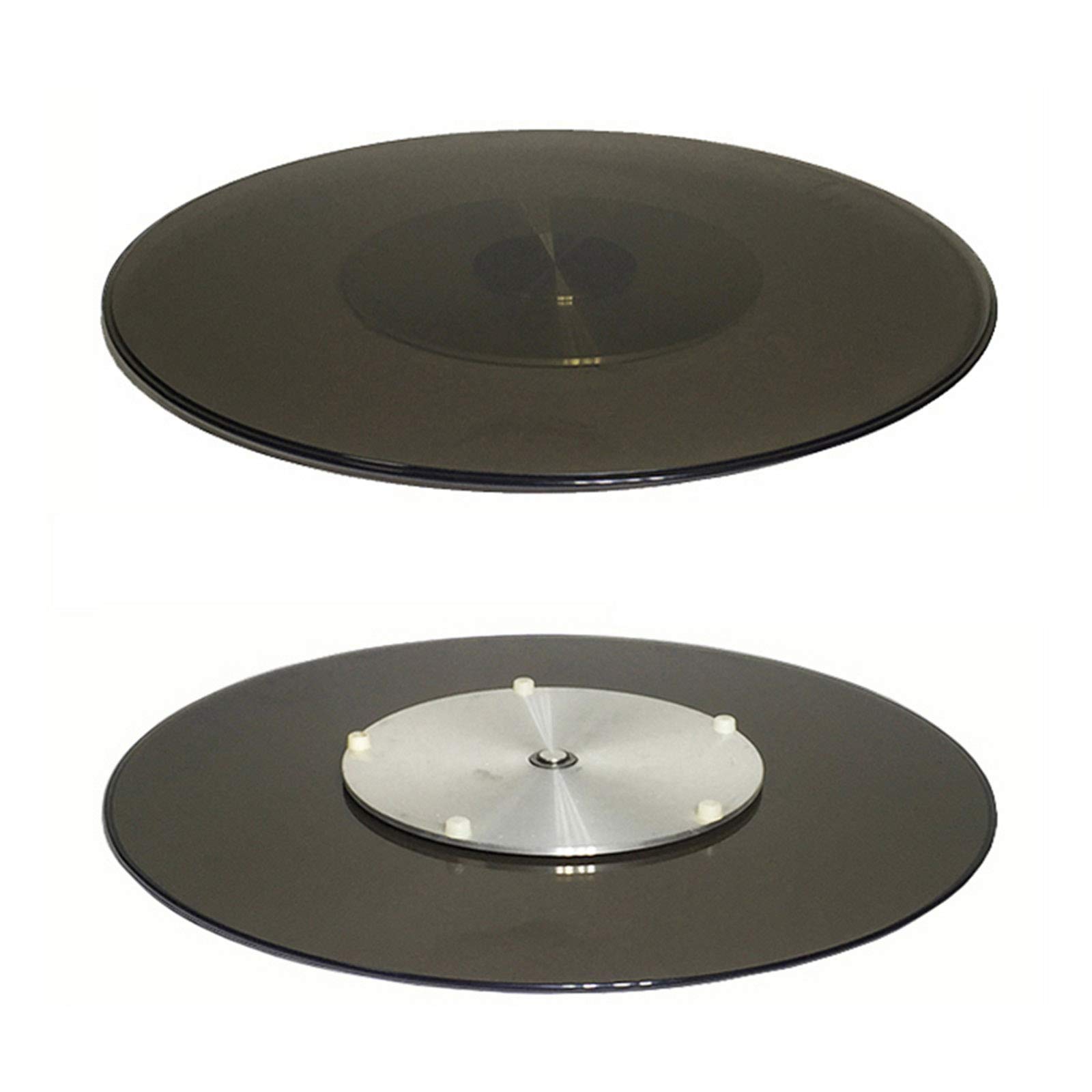 Heavy Duty Épaisseur 10mm Table De Salle À Manger Plateau Tournant En Verre Trempé Lazy Susan, Table De Salle À Manger Ronde D'hôtel Plateau Tournant À 360 °, Avec Roulement Silencieux