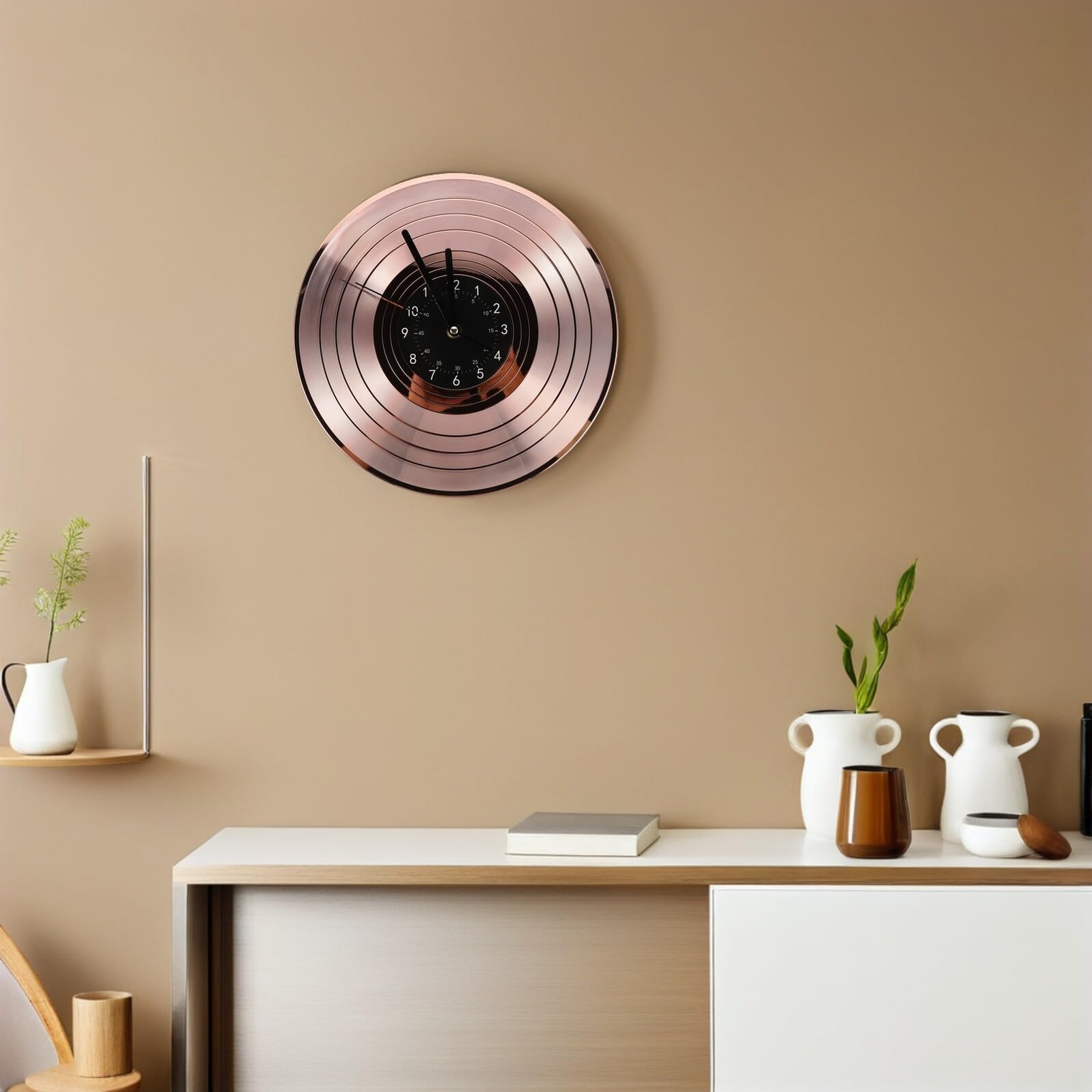 Orologio da Parete in Vinile Disco Musicale da Orologio da Parete Rotondo in Stile Retrò Funziona Batteria per Decorazione Sala Musica Soggiorno