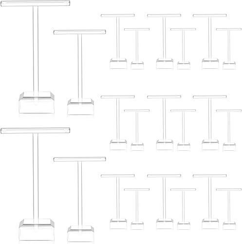 Exhibición de aretes de acrílico, soporte de exhibición de aretes con barra en T, soporte de árbol, soporte para aretes, soporte para encimera,