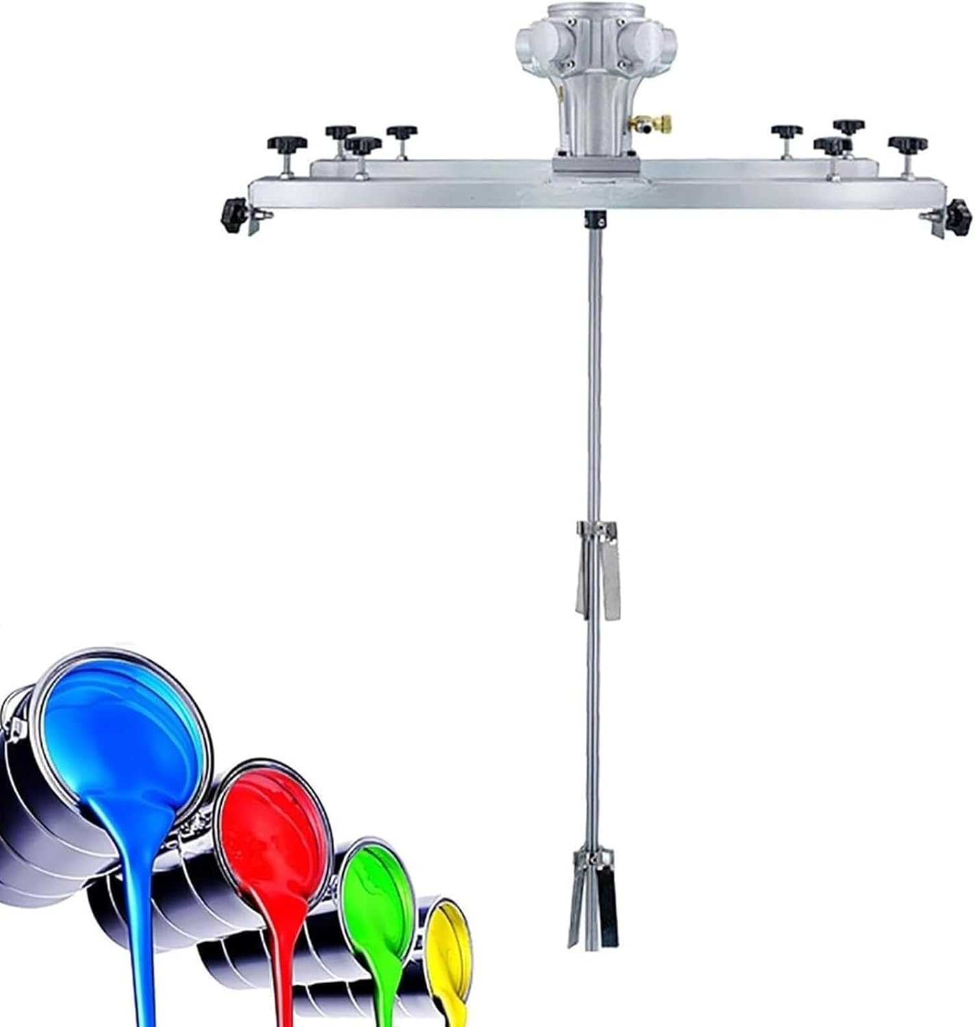 3/4HP Pneumatic Mixer, 1000L Tank Mixer Machine, Paint Stirring Machine, Folding Propeller, with Support Hanger, for Paint Coating Materials Viscous Liquid Ink Dissolver Agitator
