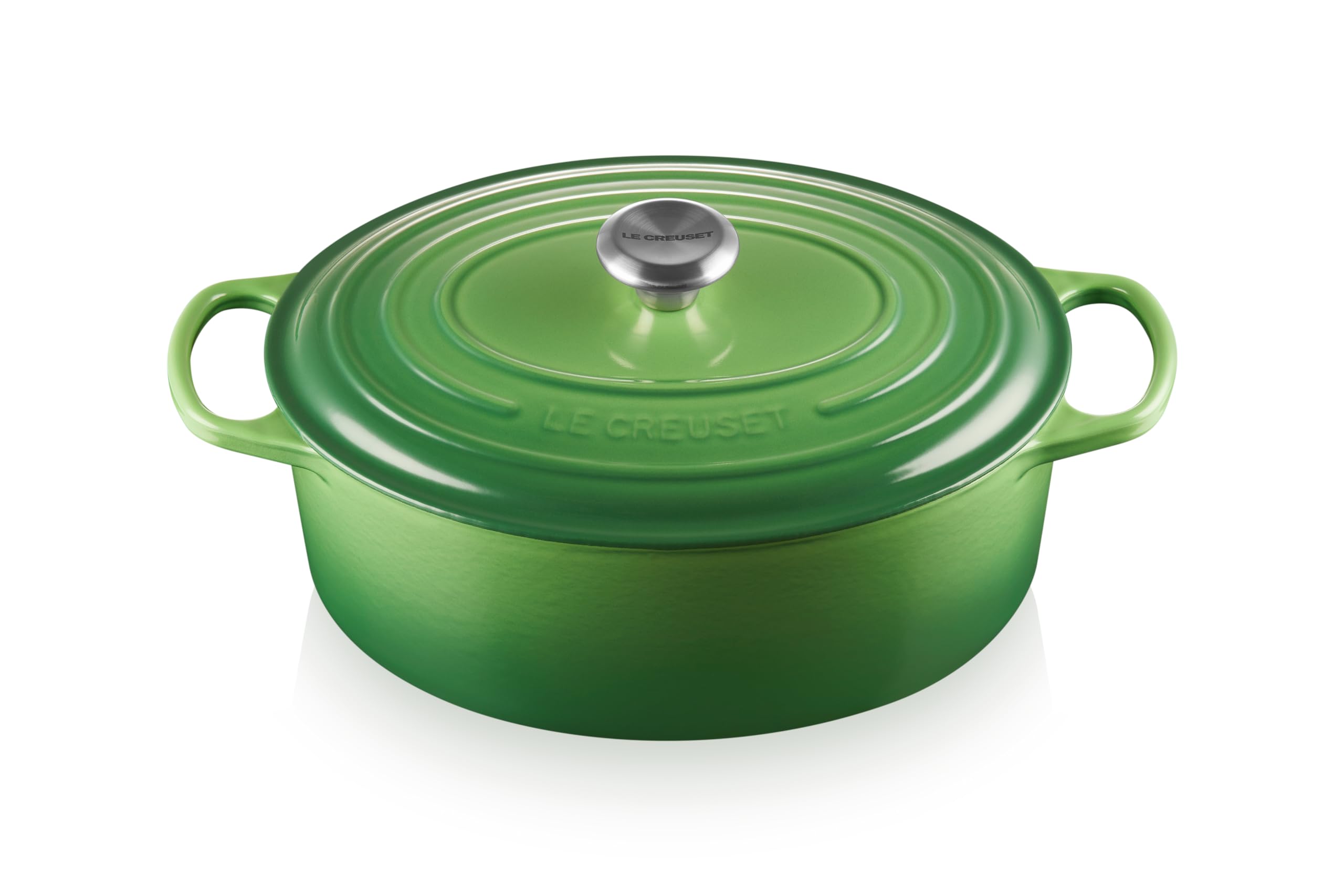 Le Creuset Signature Gusseisen-Bräter mit Deckel, Ø 31 cm, Oval, Für alle Herdarten und Induktion geeignet, Volumen: 6,3 l, 5,705 kg, Bamboo, 21178314082430