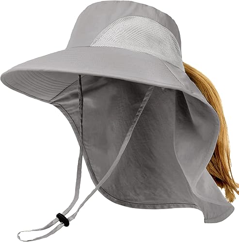 Sombrero de pesca para senderismo y hombre, impermeable, de nailon con solapa grande para el cuello, UPF 50+, para mujeres y hombres