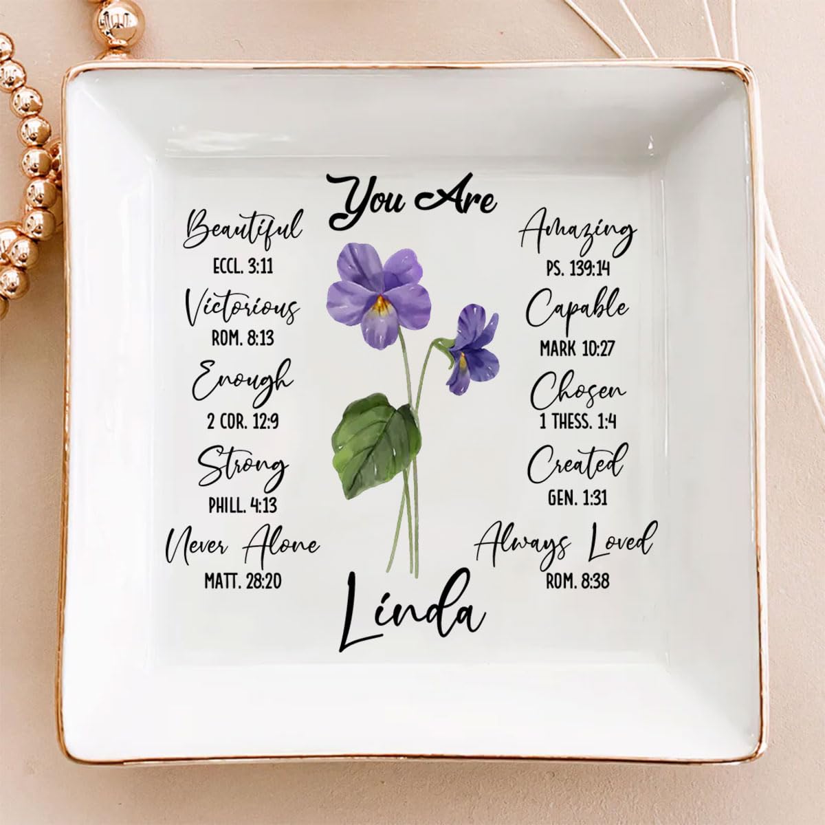 Wrappiness A Friend Is Like A Flower - Personalized Custom Jewelry Dish - Ideal Gift for Besties, Best Friends, Thoughtful Gift for Women, Friendship Present