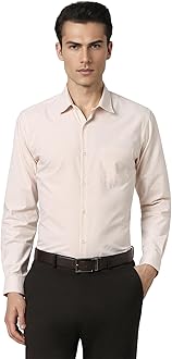 Peter England Men's Slim Fit Full Sleeve Pin-Striped Formal Shirt | Cotton-Rich | Wonder Fabric | Pin Point Oxford