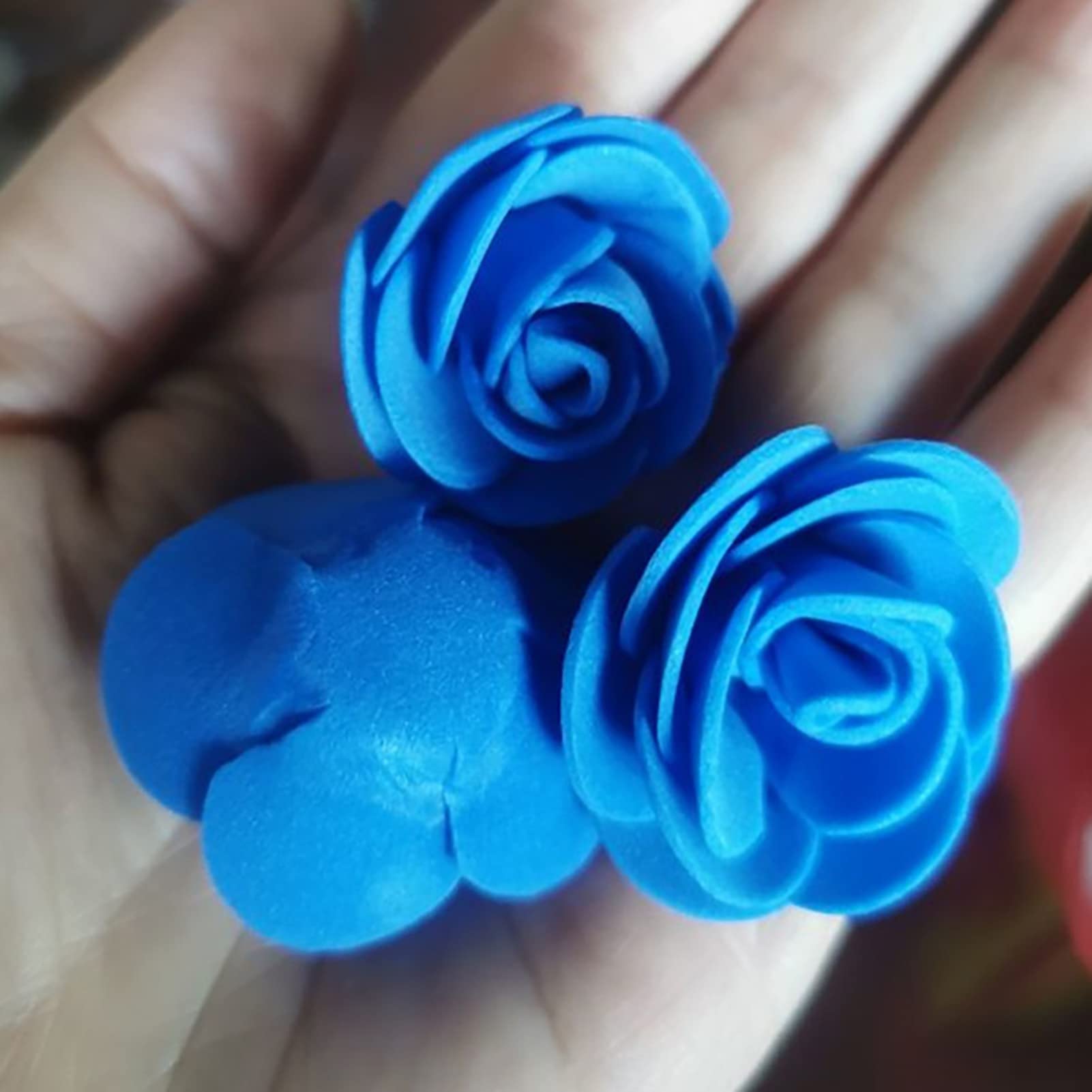 Rosa Artificiale Worparsen Fiore Finto Realistico | 32 Cm, Setifico, UV Resistente | Arancione Vivo Per Decorazione - 5