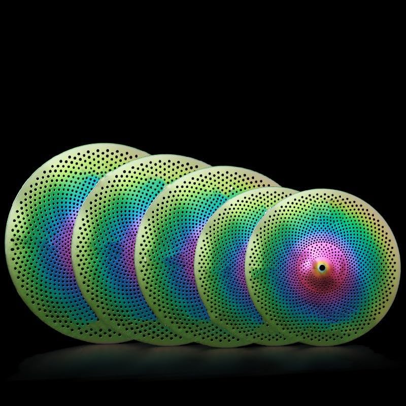 JITEM Drum Silent Cymbal Set, Colored Cymbals, Cymbals of Various Sizes(Size:SET2)