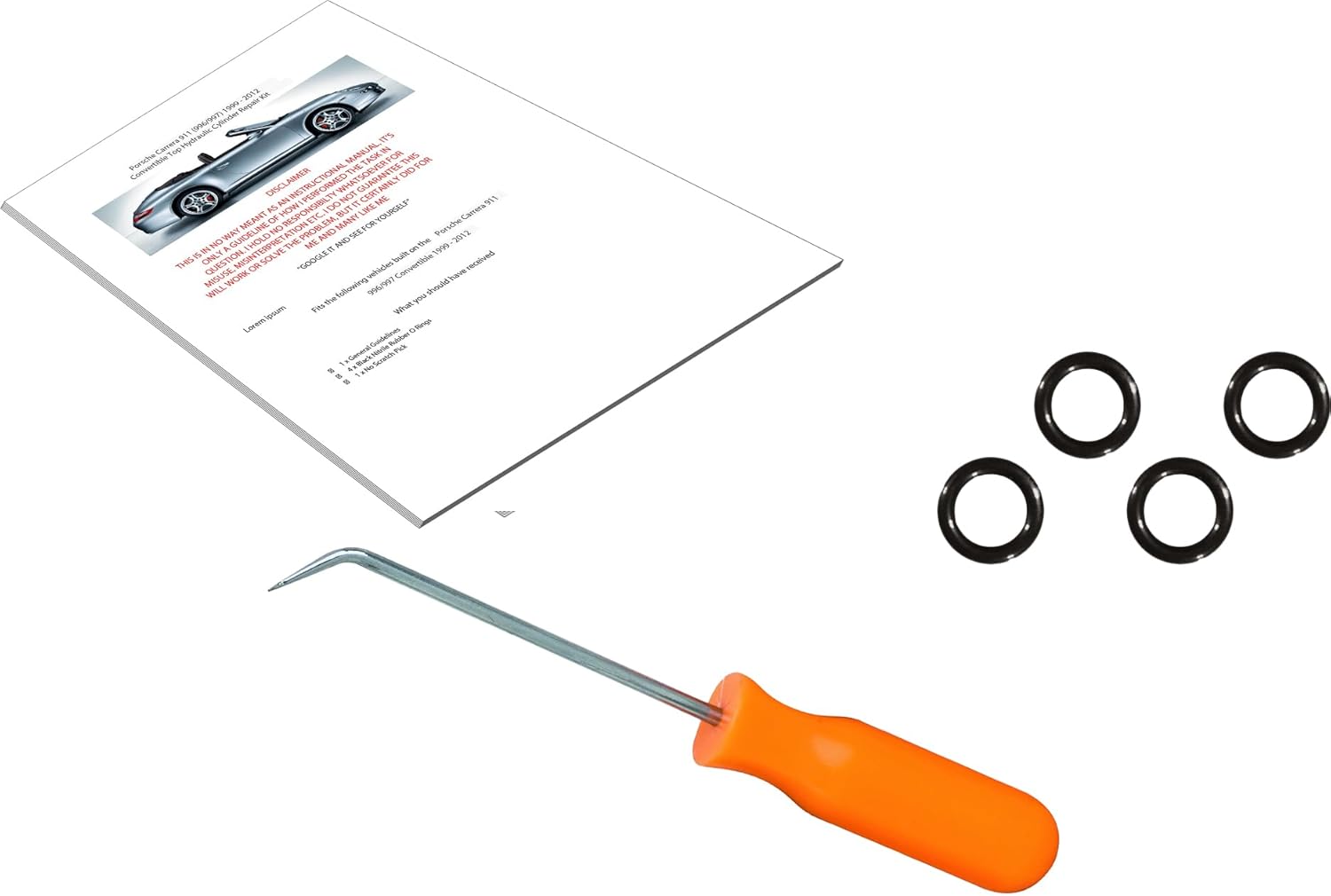 Hydraulic Cylinder Roof Repair Kit Compatible With 1999-2012 Porsche Carrera 911 (996/997)