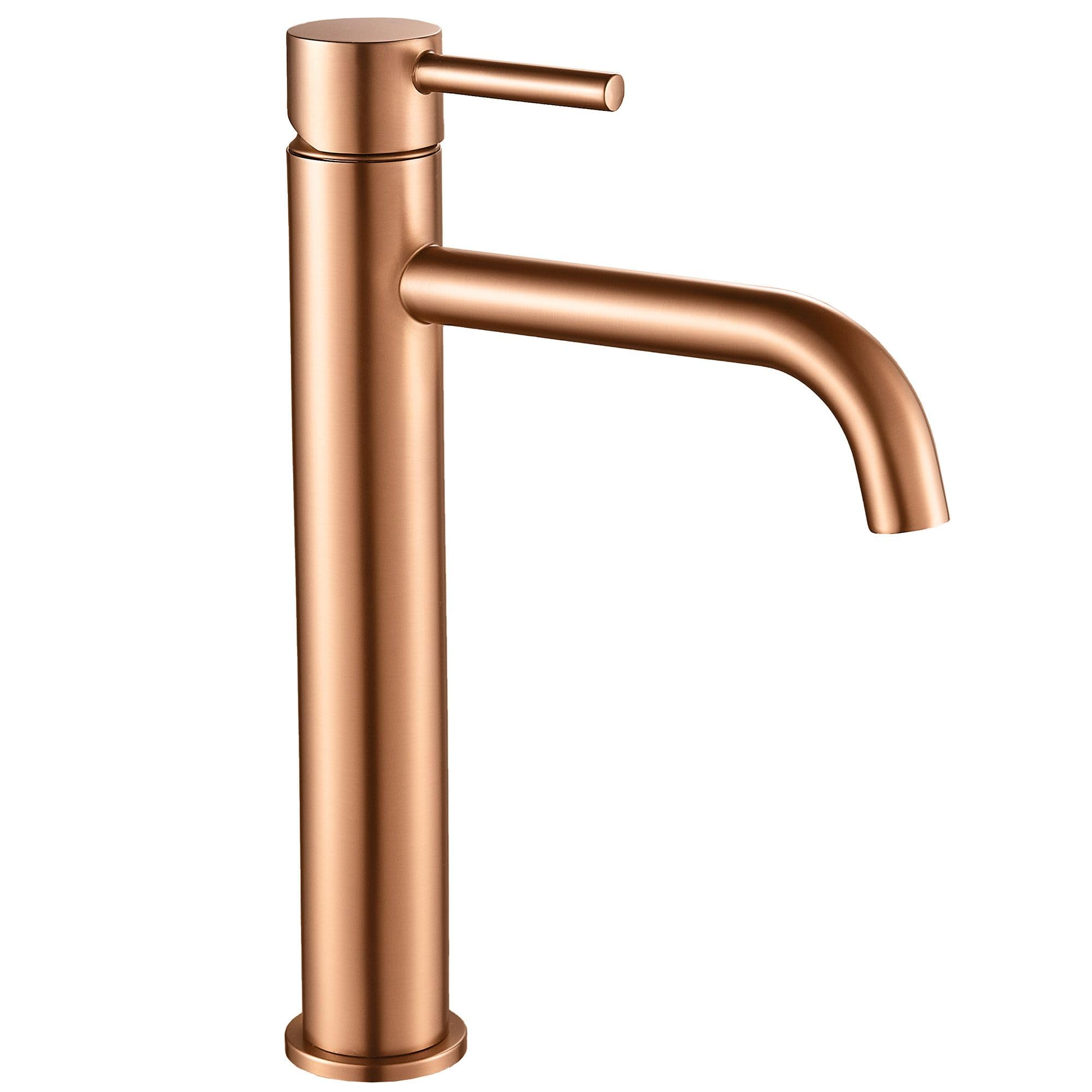 Rea Brushed Copper Bathroom Faucet Lungo High Brush Copper Washbasin Tap Made Of High Quality Brass