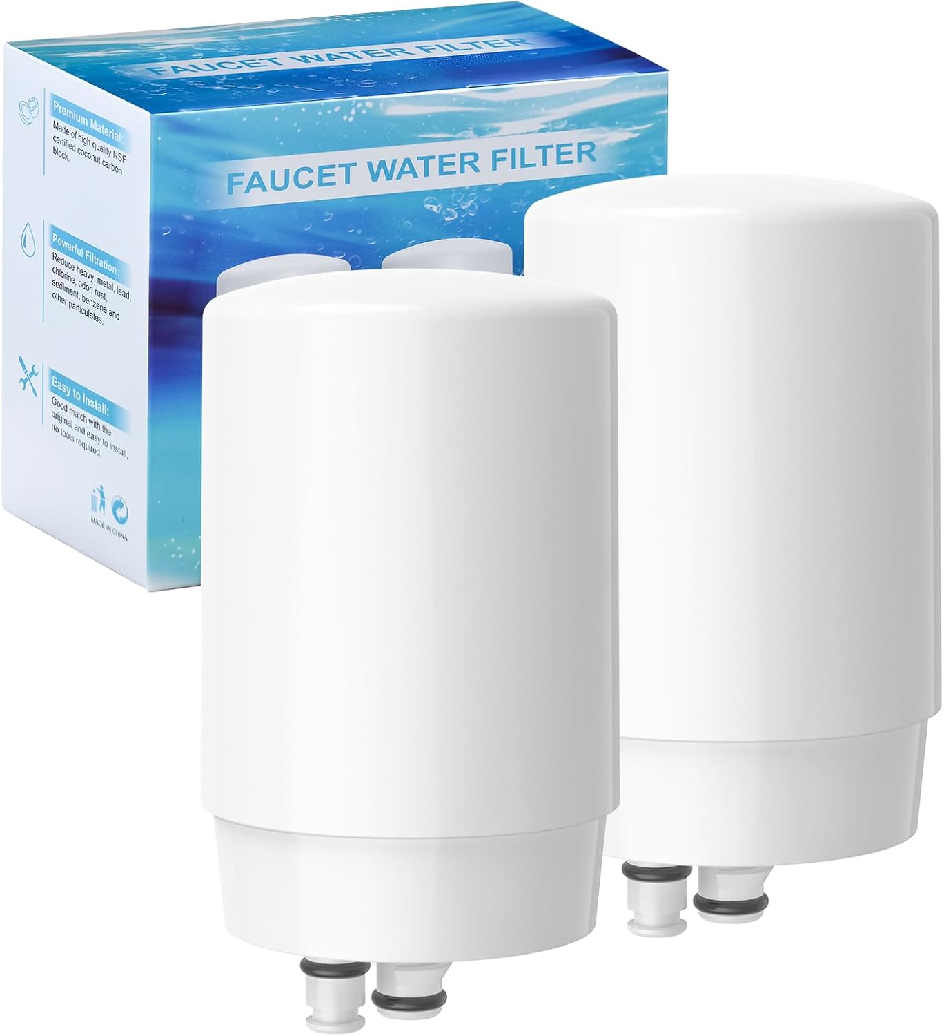 2-Pack Faucets Filter Cartridge Replacement, Compatible with Brita® Faucet Water Filtration System, Brita® 36311, 36313, FR-200, FF-100