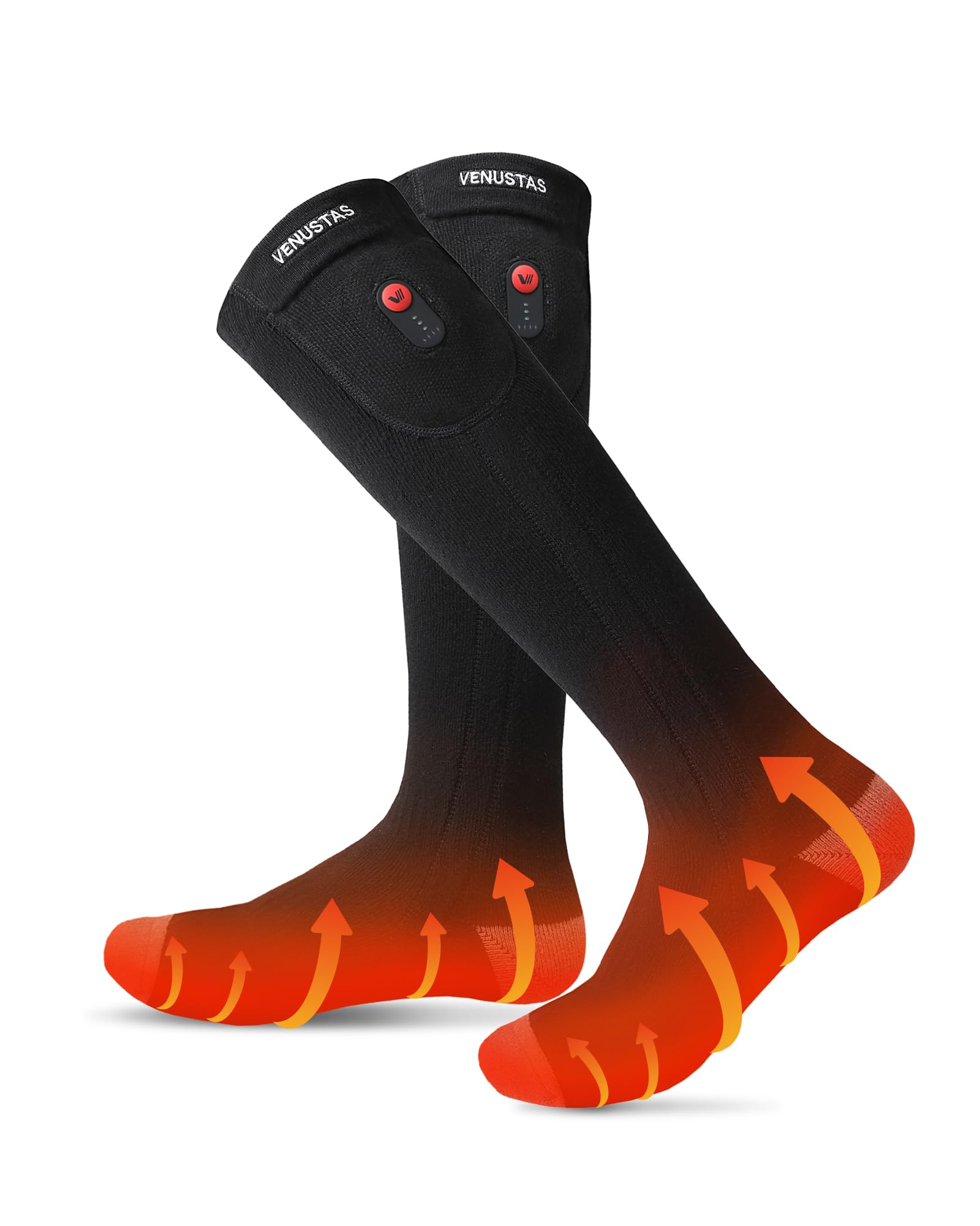 Venustas Heated Socks for Women Men, Up to 14 Hours, Rechargeable Electric Socks with Batteries for Outdoor Ski Hunting