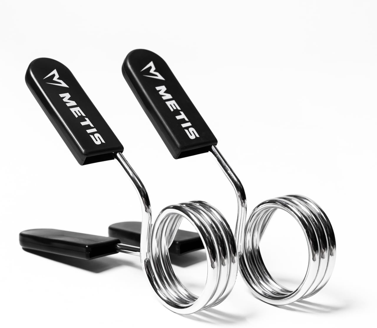 METIS Barbell Spring Collars – Chrome-Plated Steel with Ergonomic Handles for Secure Weight Lifting, Available in 1in & 2in Sizes, Pack of 1, 10, or 25 Pairs
