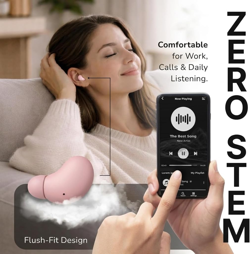 VionB Air Invisible Earbuds Wireless Bluetooth 5.4 for Small Ears, Mini Tiny Ear Buds, IPX5 Waterproof, Sound Isolating Fit, ENC Mic for Clear Calls, Discreet in-Ear Headphones (Rose Quartz) image 4