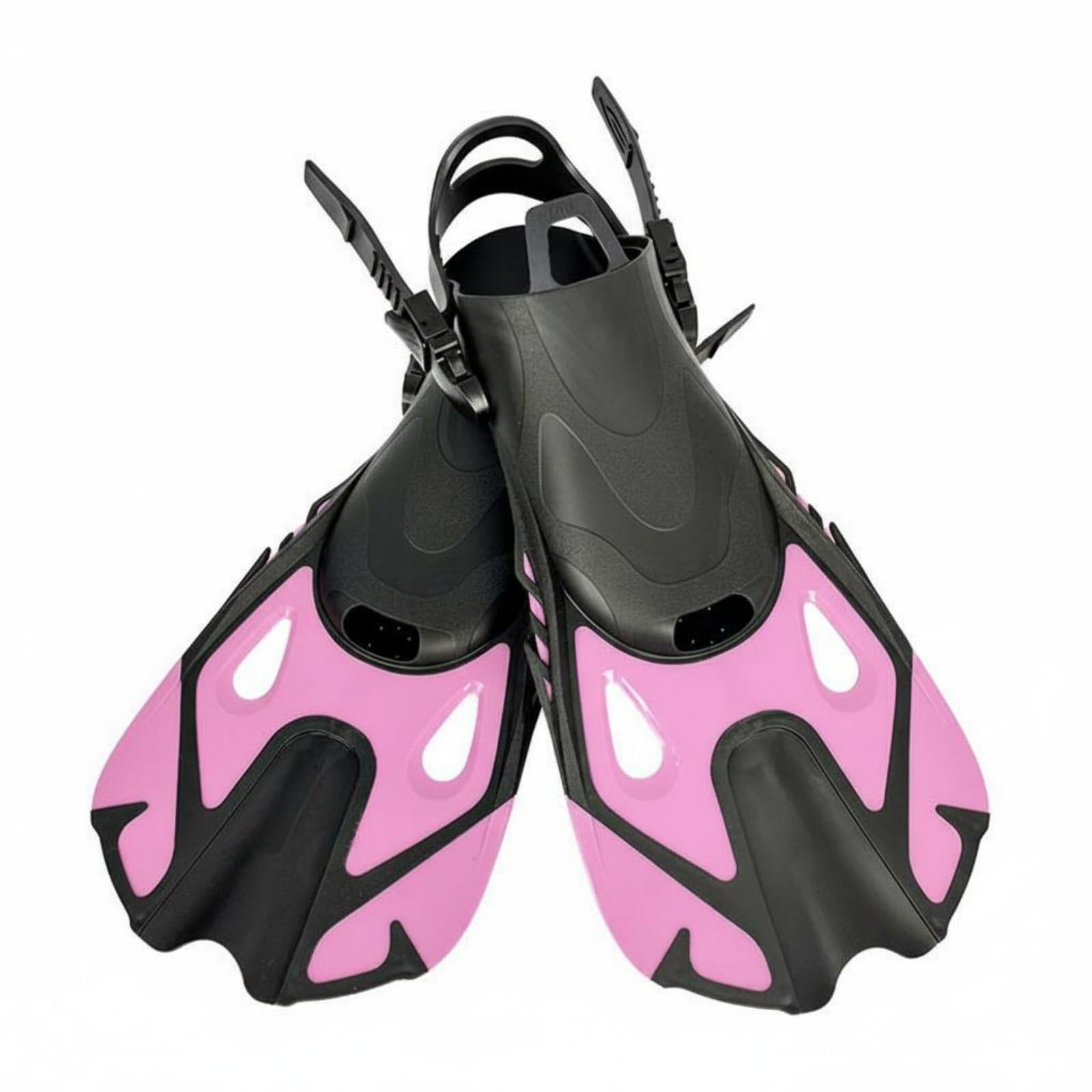 Aletas de Buceo Cortas con Bolsillo Suave para el Pie Talón Abierto Ajustable Propulsión Eficiente Material PP TPE Adecuadas para Esnórquel Natación Entrenamiento Viajes