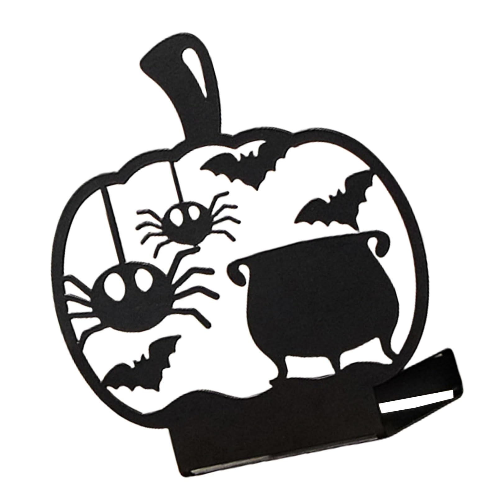 Tsophreniq Halloween Metal Tealight Holders Hollowed Ghostly Bat Cats Iron Stand Candlestick for Home Centerpieces Decors Centerpieces Candlestick