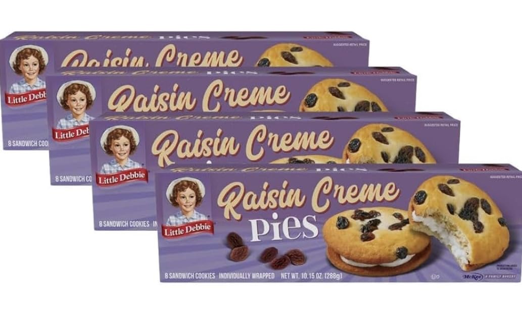 raisin crem pies 4 pack 8 indivually wrapped cookies