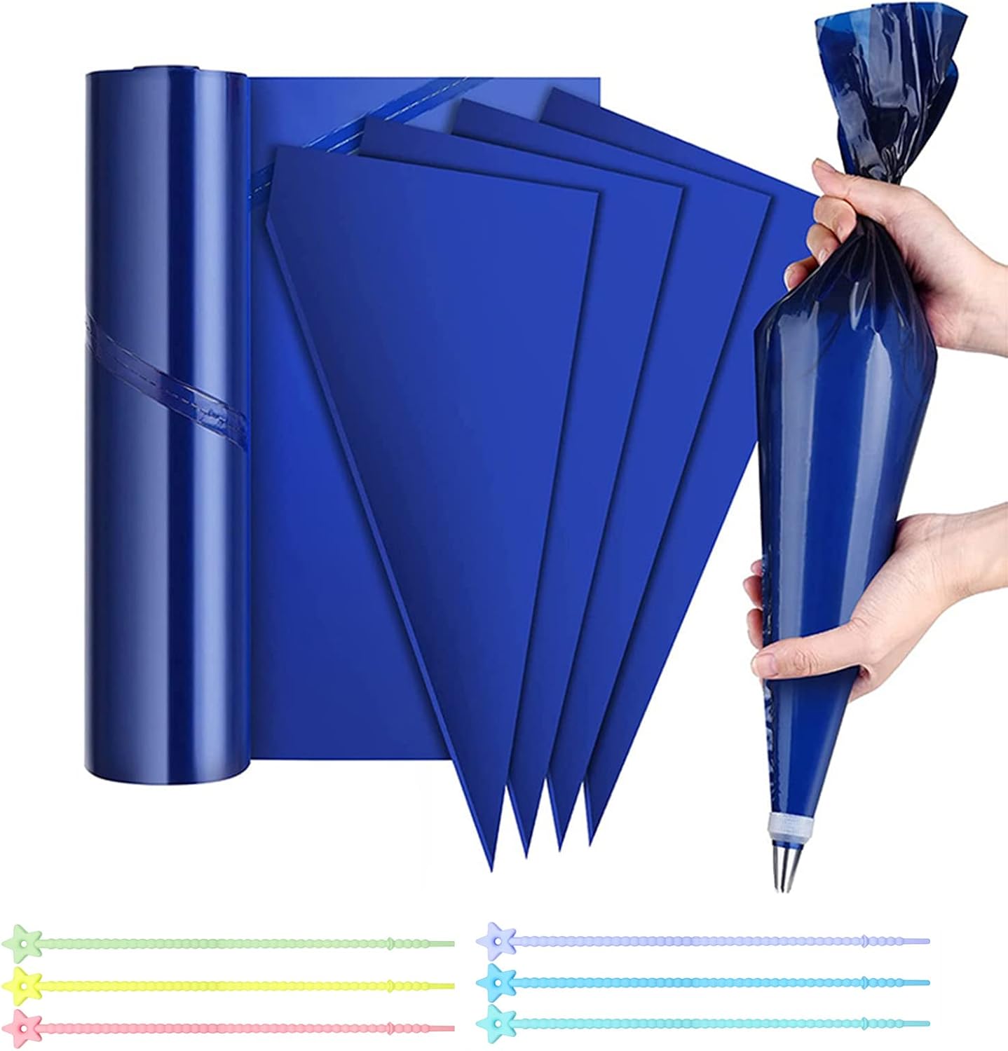 Joyeee 21 inch Large Icing Piping Bags for Frosting, with 6