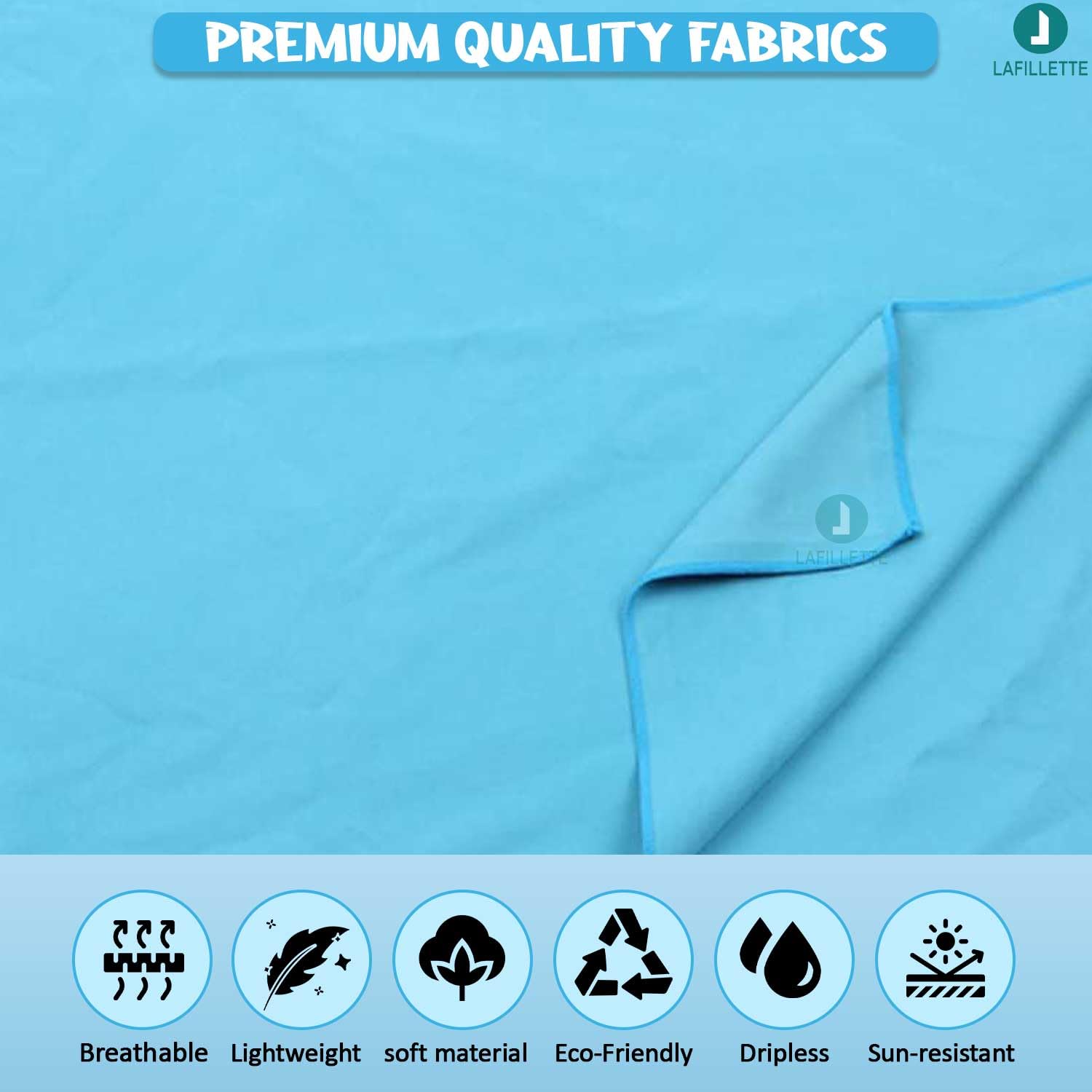 LAFILLETTE Quick Dry Lightweight Towel Suitable for Trip, Beach, Shower, Backpacking, Pool (Light Blue) 2