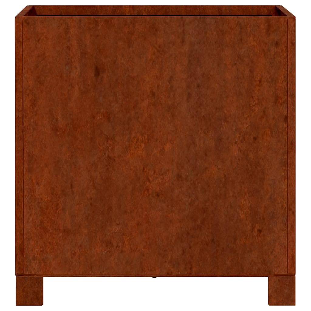 Pflanzkübel mit Beinen aus Cortenstahl 40x40x40 cm wetterfest Rostig für Garten Balkon Terrasse Dekoration