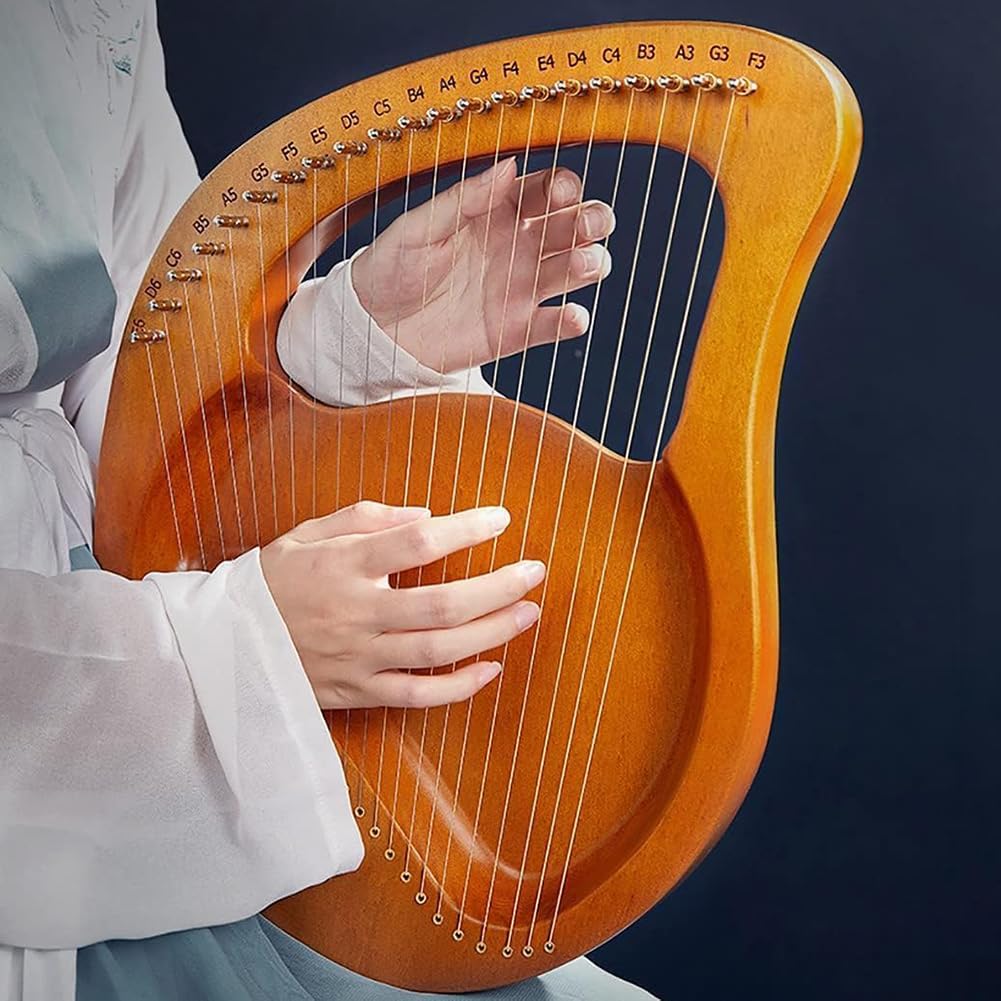 Lyre Harp, 24 Corde Arpa Acustica di Mogano, Strumento Musicale del Partito, Arpa Solida Portatile del Mogano, Arpa di Arte per Il Principiante, Corde del Metallo