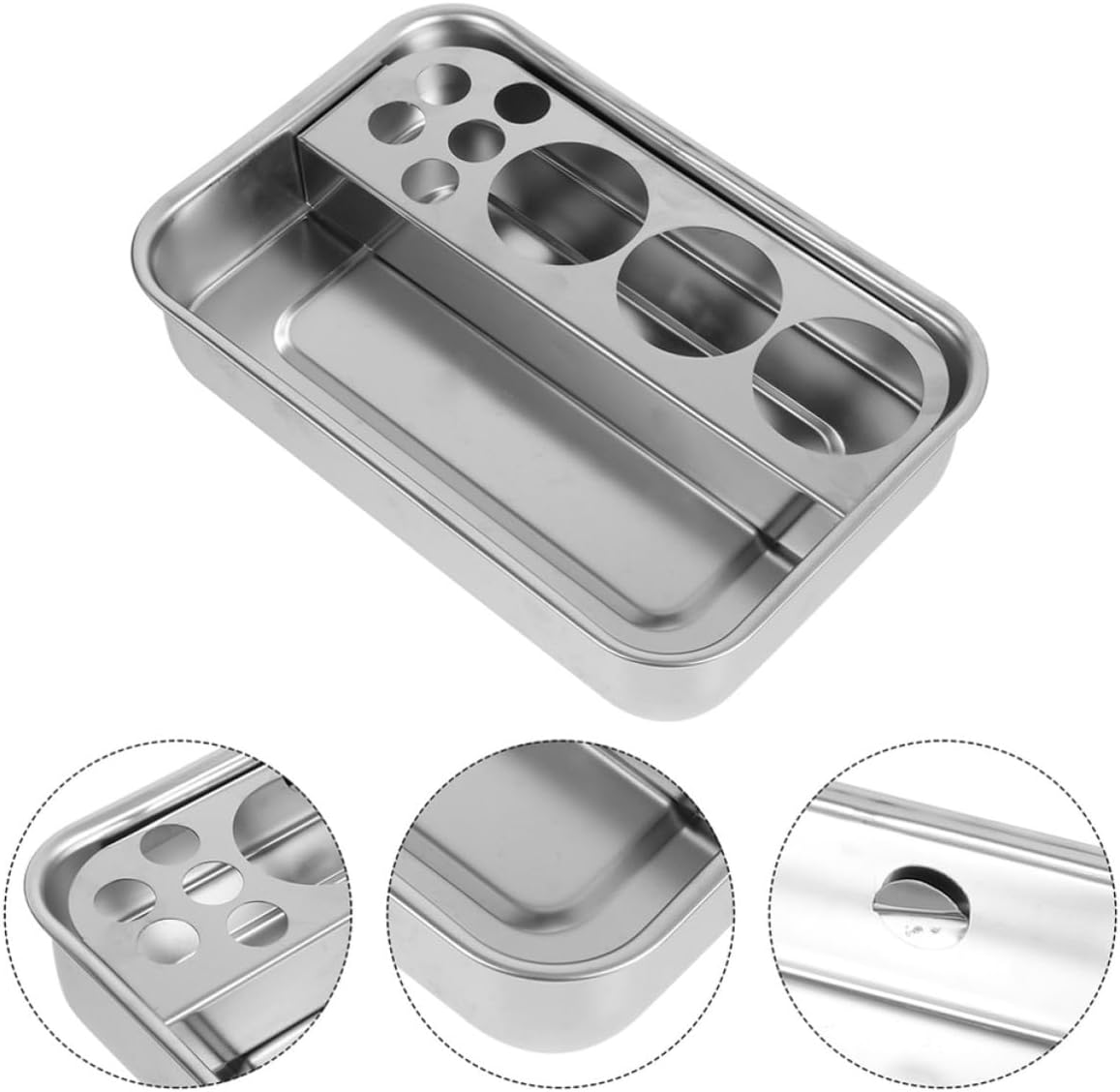 Stainless Steel Dressing Change Tray Square 201 Thickened Silver