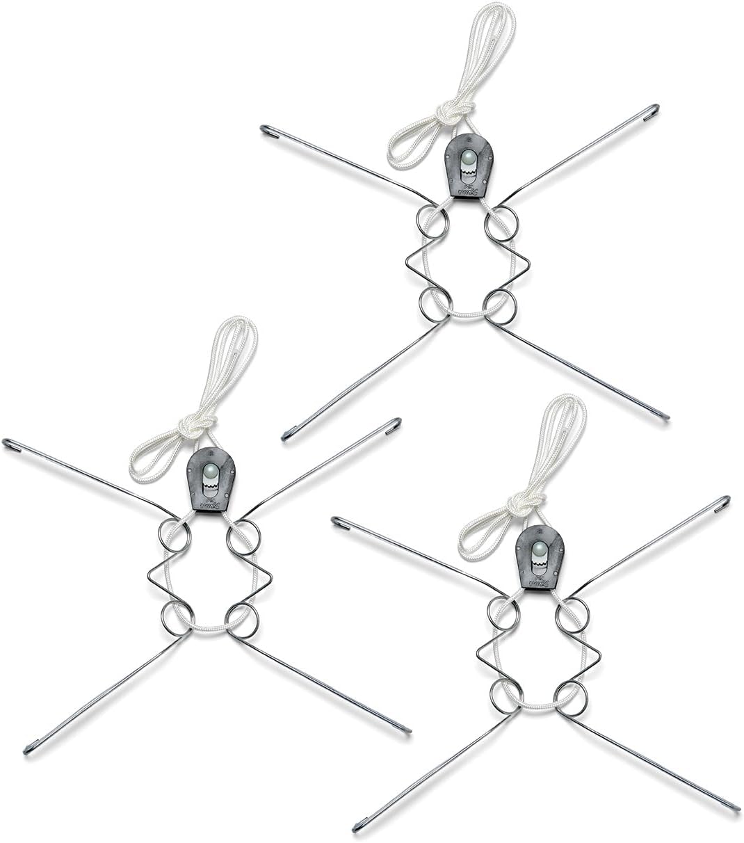 Display Buddie Adjustable Wall Plate Hanger - for Oval Square Round Rectangle Wall Display - Steel - Silicone Hooks - Small 3-Pak 10"-16" up to 8 lbs