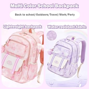 Girls Backpack,Kids Backpack for Girls,Cute School Backpack for Teen Girls Elementary Bookbag for School Multi Pocket