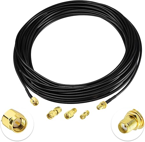 Miniatura 7 de Superbat RF coaxial SMA macho a SMA hembra Bulkhead RG174 Cable de 3 pies + 3 piezas RF coaxial SMA adaptador kit para equipo SDR antena jamón