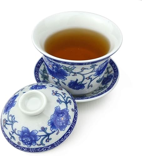 Miniatura 10 de Gaiwan - Juego de té de porcelana con diseño de panoya chino (4.7fl oz, diseño de dragón y fénix)