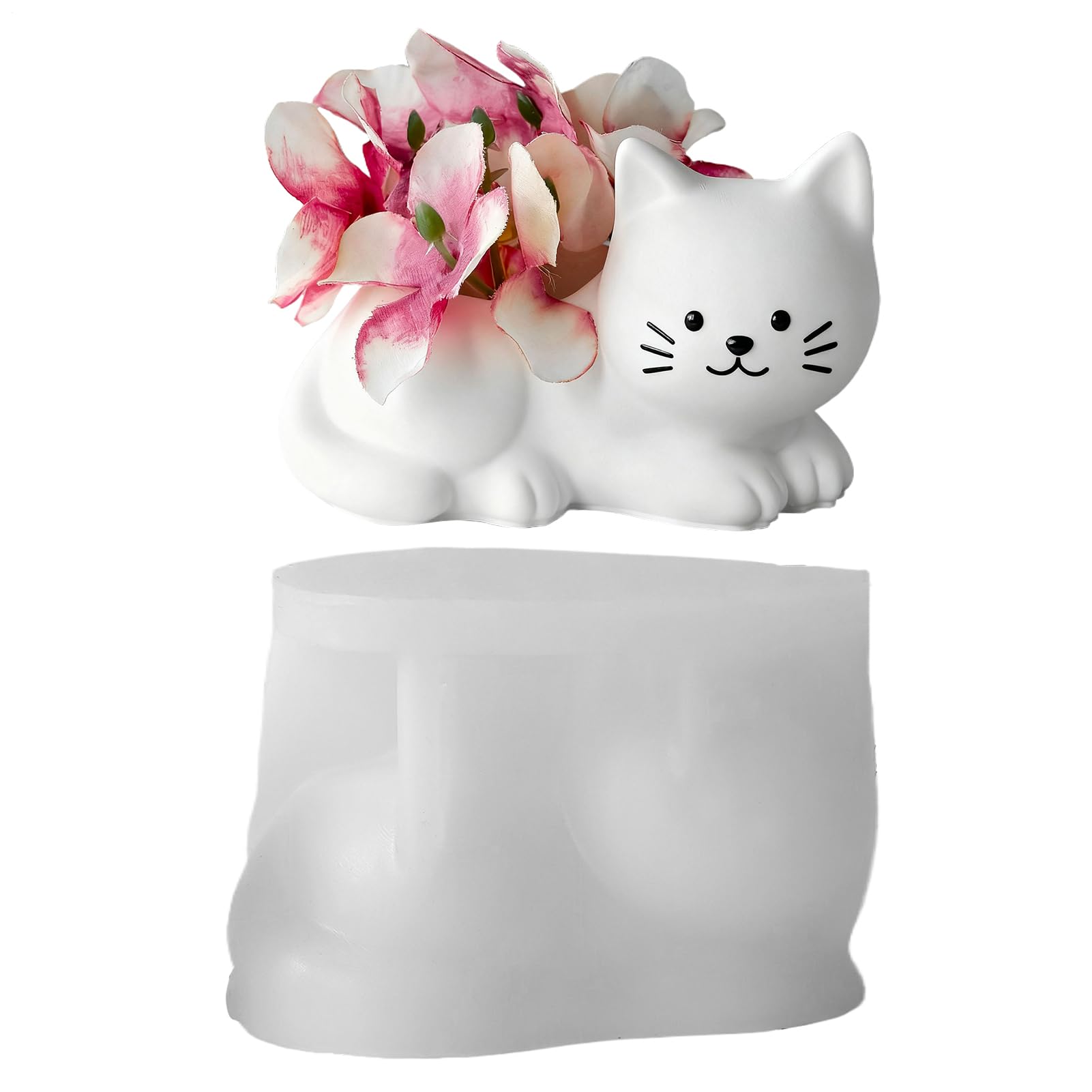 Moule pot en béton chat pour créer vos bougies de table