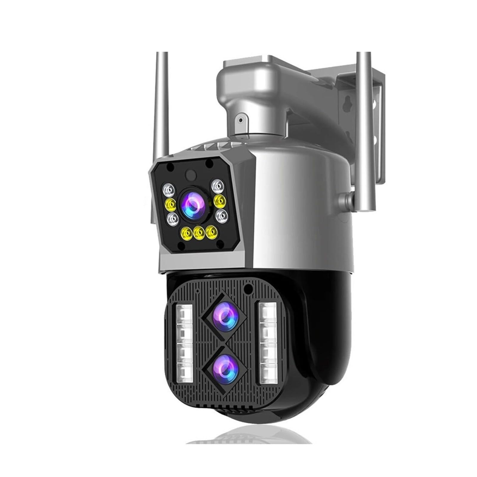 JVDDI 12MP WiFi Dual Screen Camera Outdoor 10X Zoom 6K Three Lens Human Auto Tracking CCTV Surveillance Camera(12MP Add 32G Card)