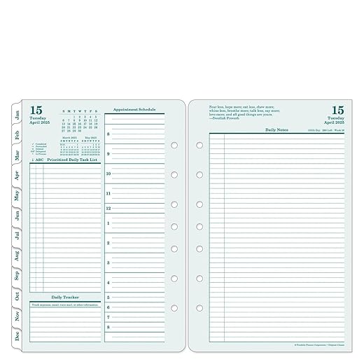 FranklinCovey - Original Two Page Per Day Ring-Bound Planner (Jan 2026 - Dec 2026, Classic)