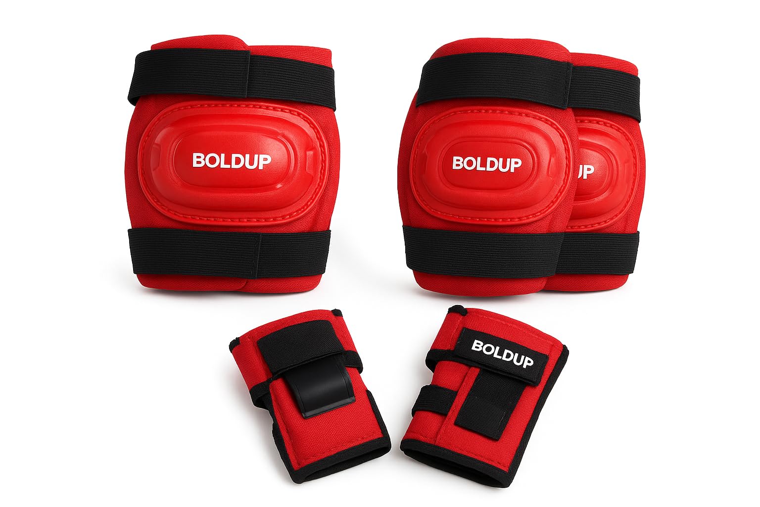 Helmet, Knee Pads, Elbow Pads & Wrist Guards for Cycling, Skating, Skateboard | Adjustable Protective Kit for Boys & Girls red-image-30