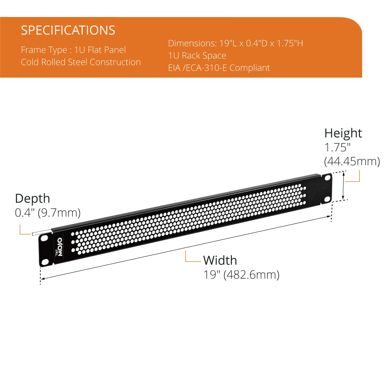 Rack Cable Management Tecmojo 1U Blank Panel, Metal Rack Blank Panel ...