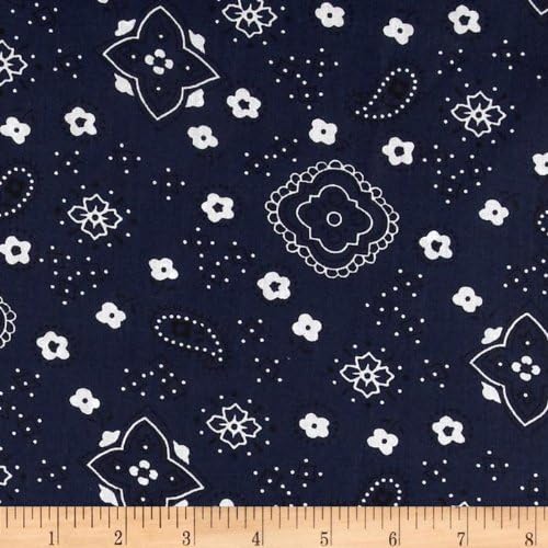 Bandana Prints Navy, Fabric by the Yard