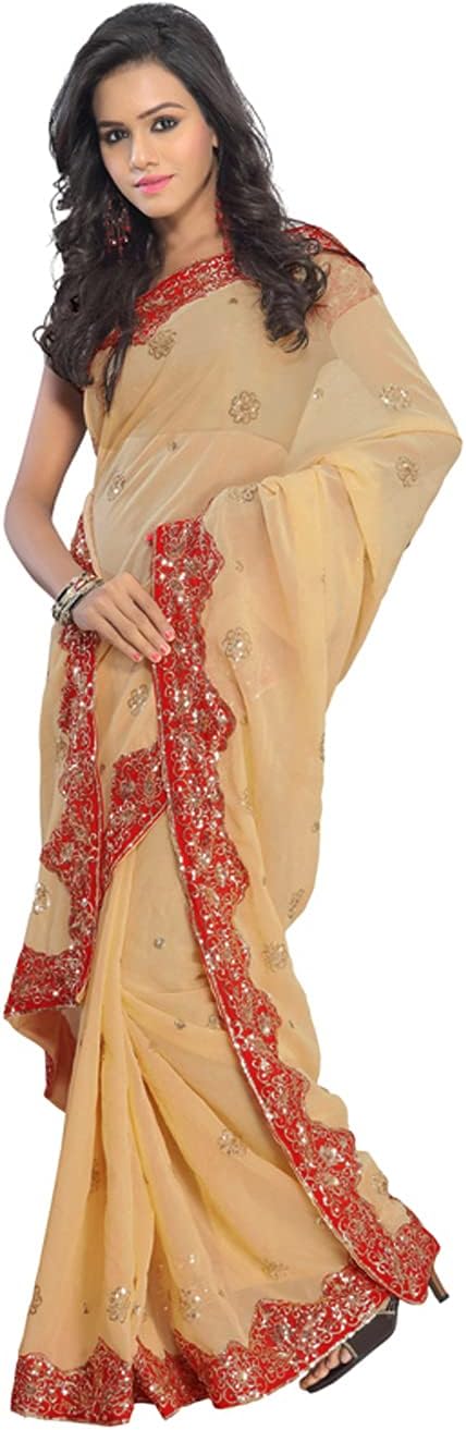 Women's Bollywood Sequin Embroidered Sari Festival Saree Unstitched Blouse Piece Costume Boho Party Wear
